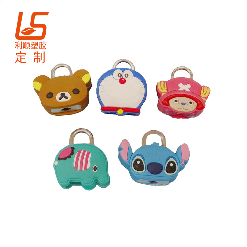 定制硅膠公仔迷你掛鎖 卡通軟膠迷你鎖